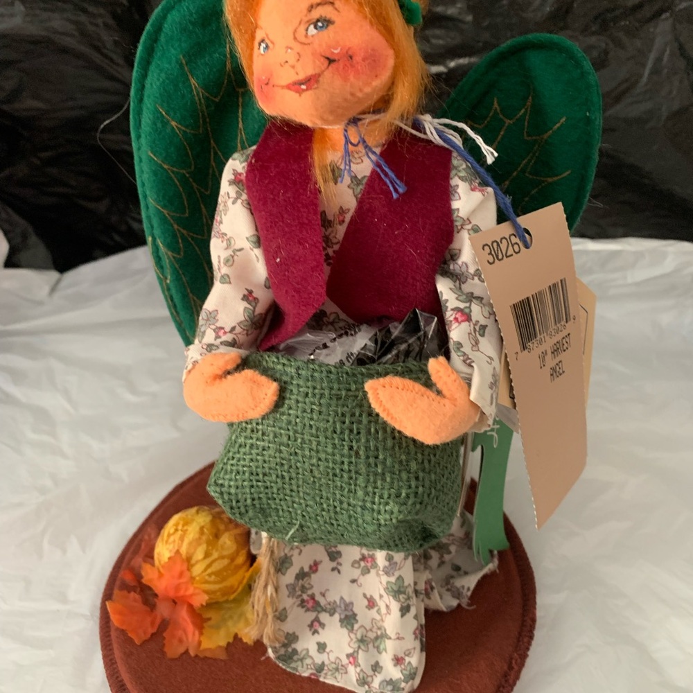 Handcrafted Angel Doll with Green Wings